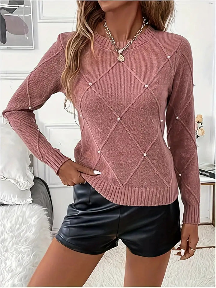 Argilla Sicilia | CECILIA | Maglione Elegante con Perle Applicate