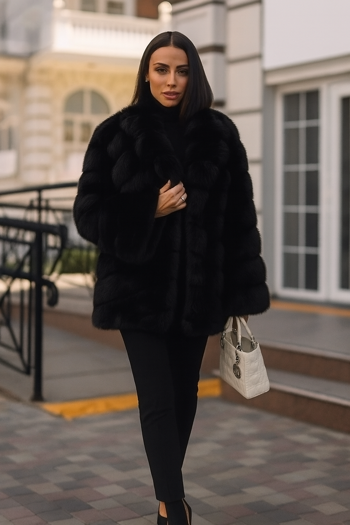 Argilla Sicilia | DONATELLA | Cappotto in Ecopelliccia Fasciata