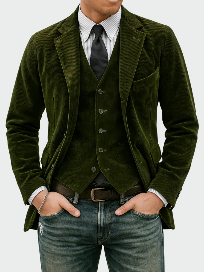 Argilla Sicilia | TOMMY | Completo 2 pezzi: Blazer e Gilet in Velluto