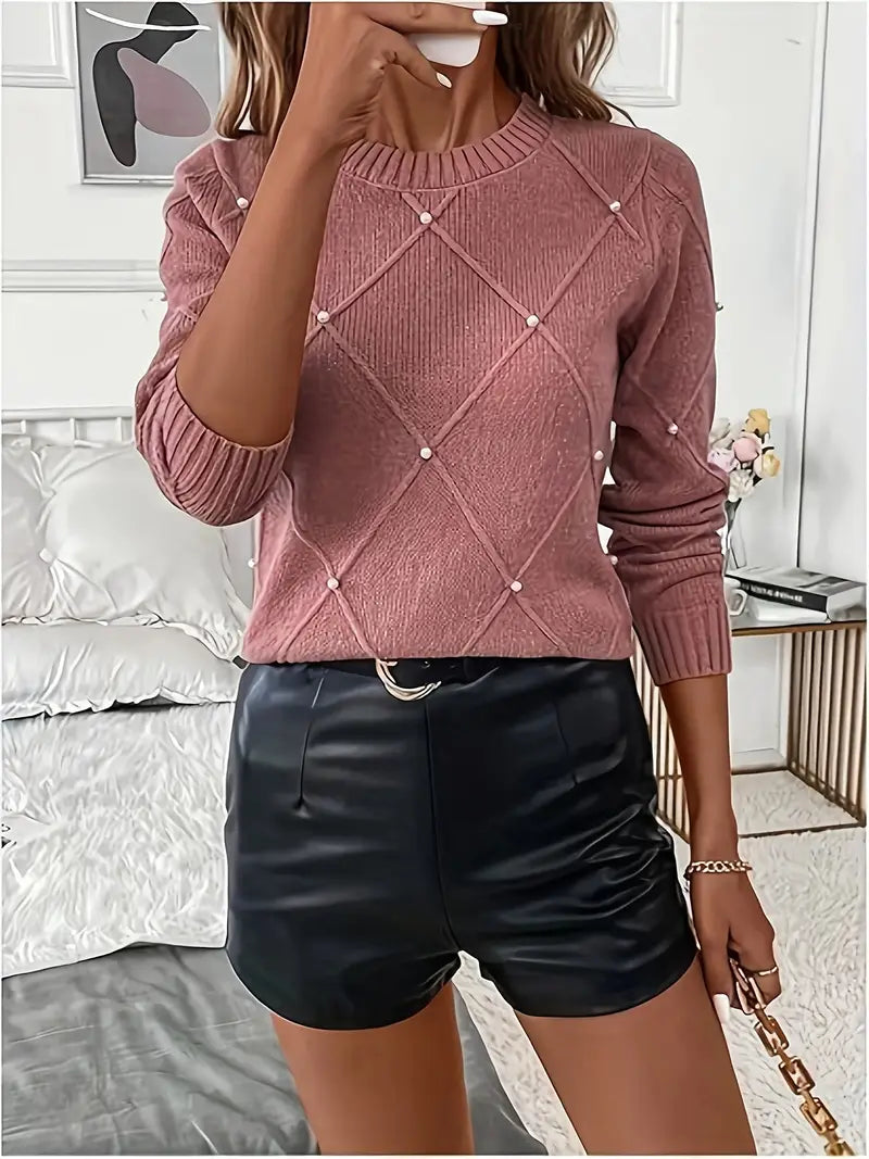 Argilla Sicilia | CECILIA | Maglione Elegante con Perle Applicate