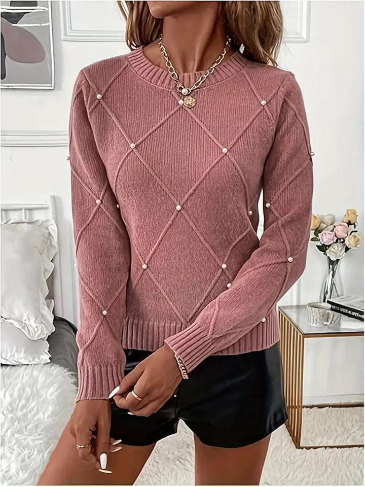 Argilla Sicilia | CECILIA | Maglione Elegante con Perle Applicate
