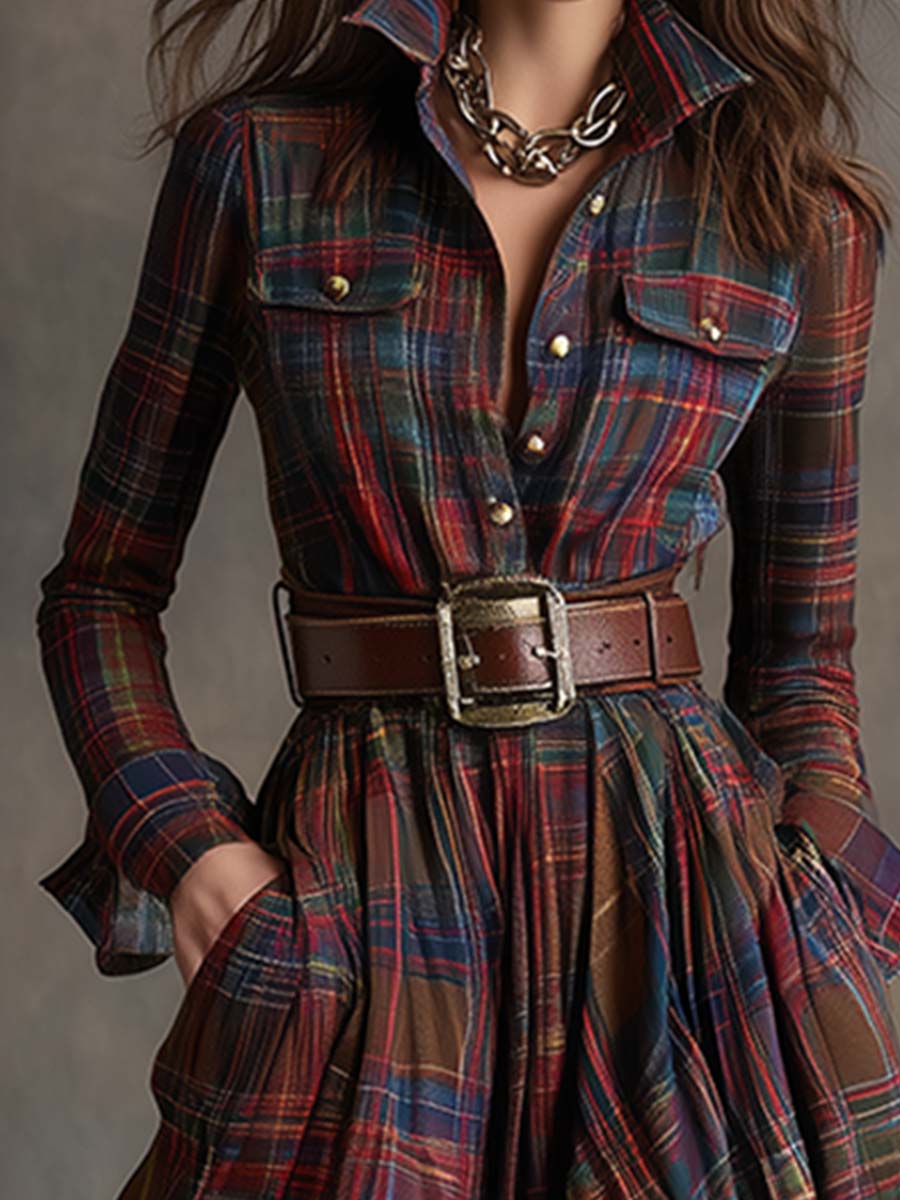 Argilla Sicilia | GIULIETTA | Abito Camicia Maxi a Quadri