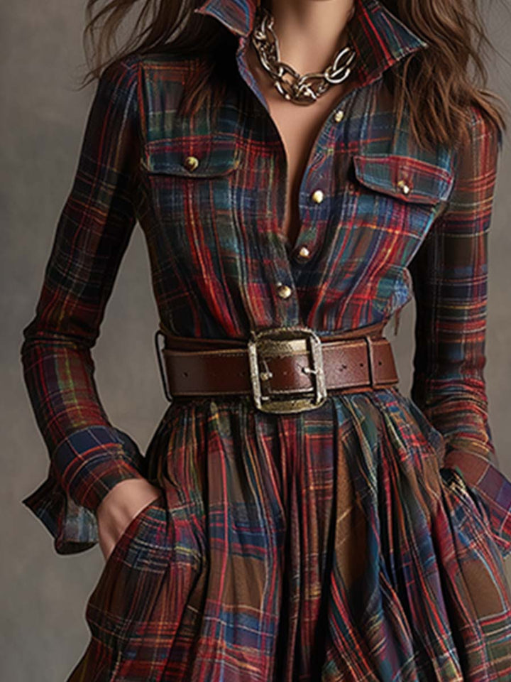 Argilla Sicilia | GIULIETTA | Abito Camicia Maxi a Quadri