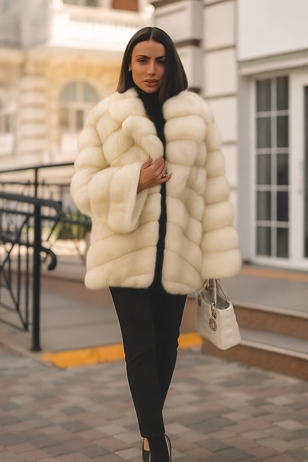Argilla Sicilia | DONATELLA | Cappotto in Ecopelliccia Fasciata