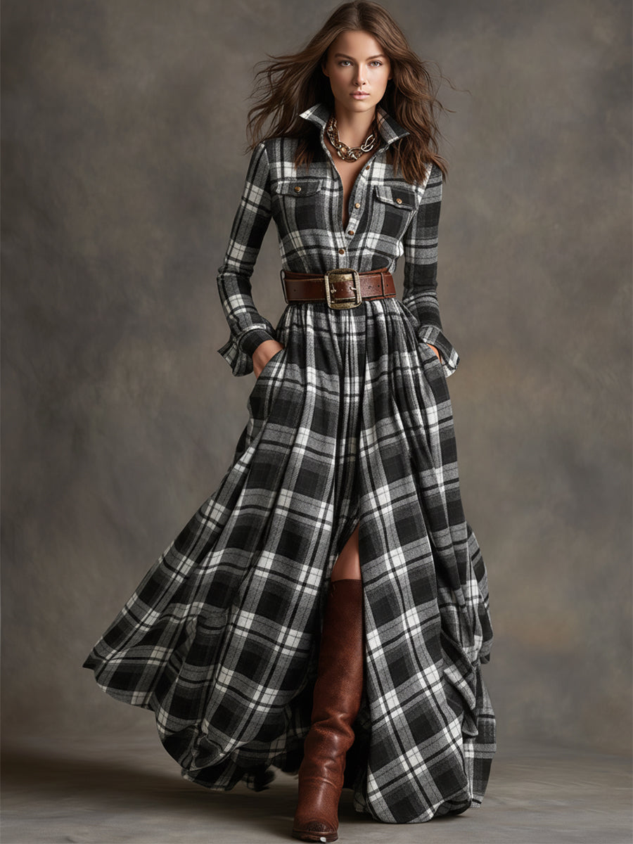 Argilla Sicilia | GIULIETTA | Abito Camicia Maxi a Quadri