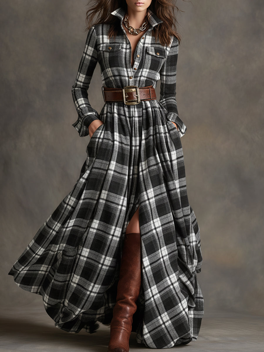 Argilla Sicilia | GIULIETTA | Abito Camicia Maxi a Quadri