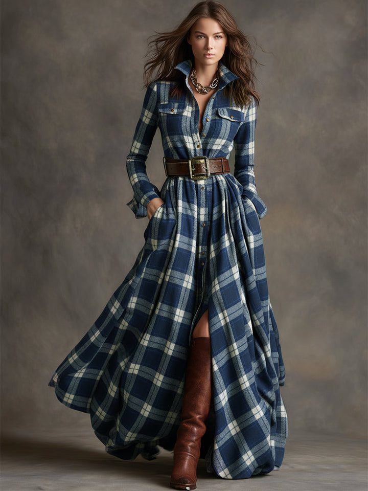 Argilla Sicilia | GIULIETTA | Abito Camicia Maxi a Quadri