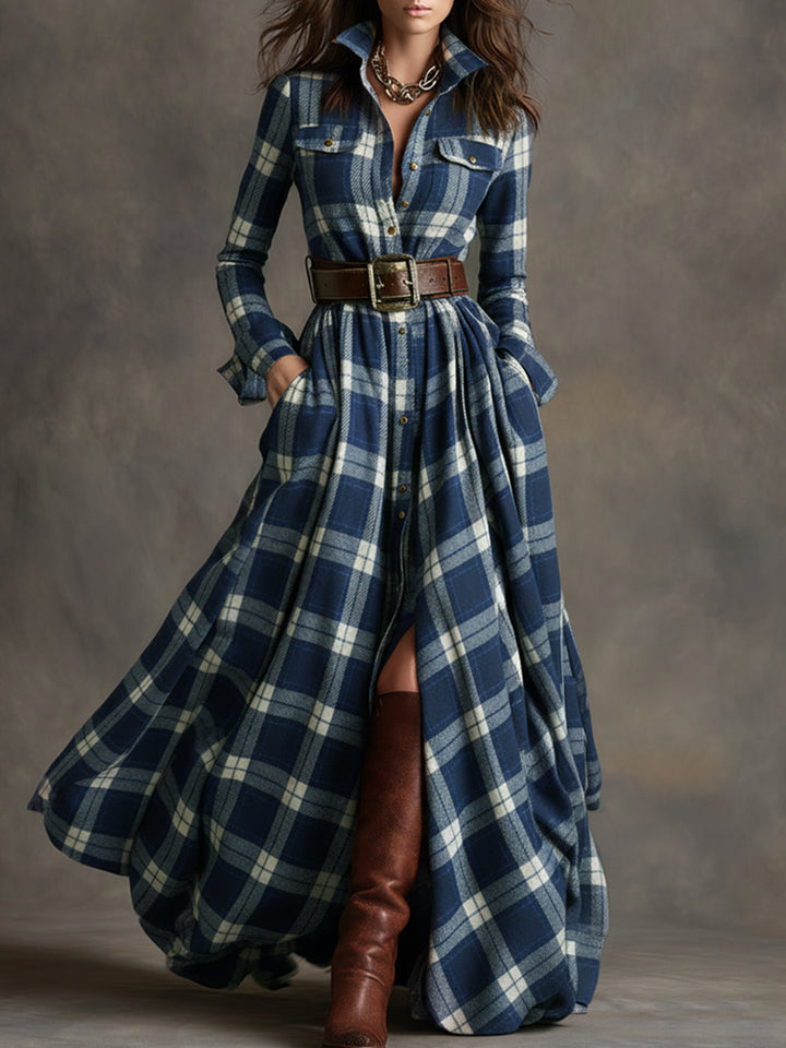 Argilla Sicilia | GIULIETTA | Abito Camicia Maxi a Quadri