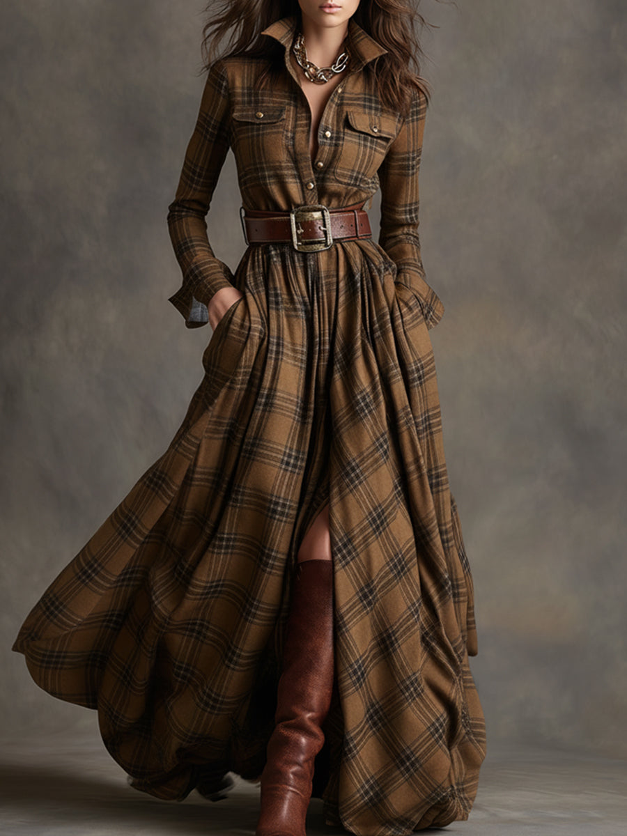 Argilla Sicilia | GIULIETTA | Abito Camicia Maxi a Quadri