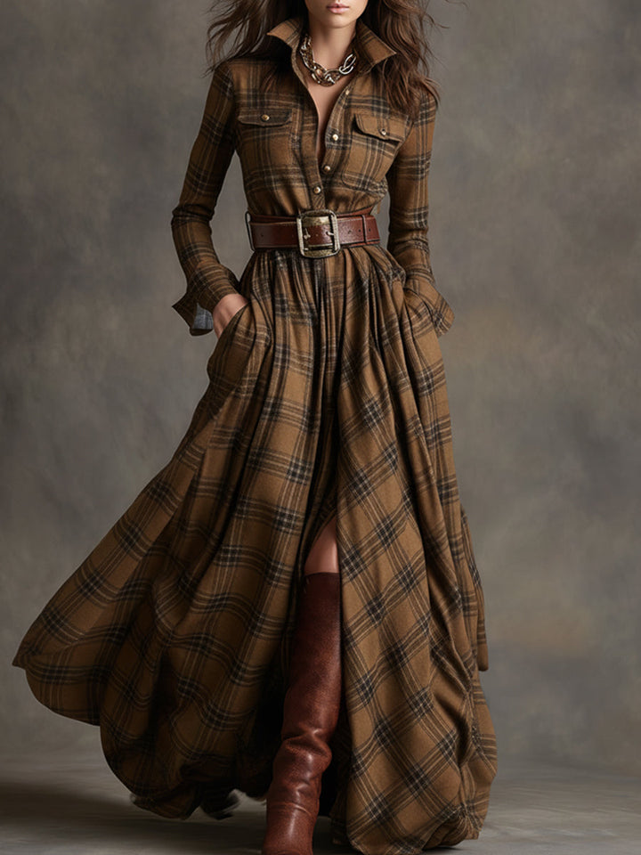 Argilla Sicilia | GIULIETTA | Abito Camicia Maxi a Quadri