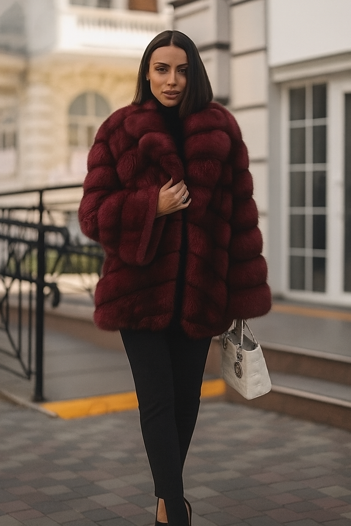 Argilla Sicilia | DONATELLA | Cappotto in Ecopelliccia Fasciata