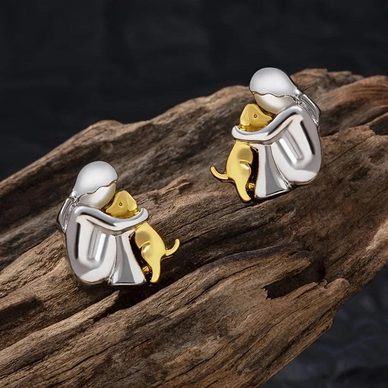 Argilla Sicilia | Orecchini Hug bicolore argento e oro