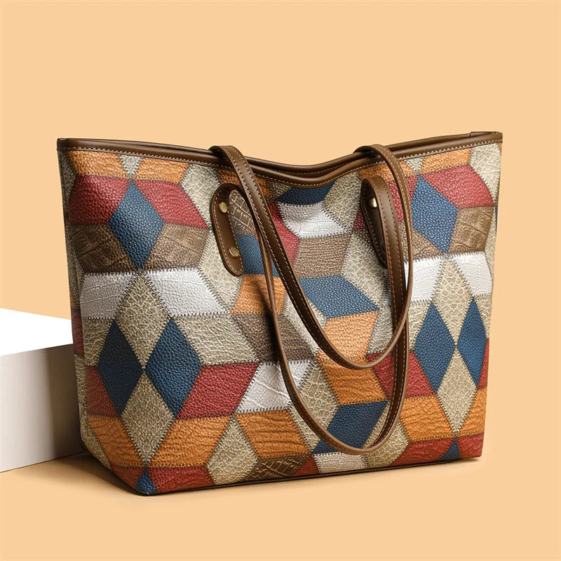Argilla Sicilia | ISOTTA TOTE | Borsa a spalla Mosaico in pelle