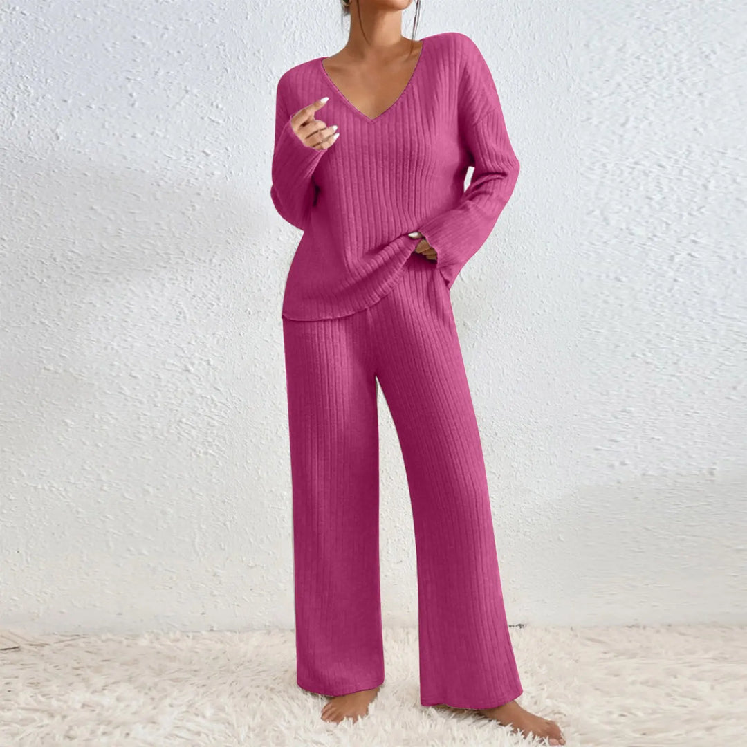 Argilla Sicilia | CLARA | Completo due pezzi con pantaloni dritti e top con scollo a V