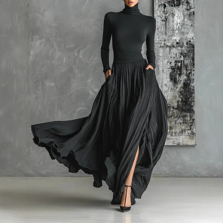 Argilla Sicilia | NERAIDA | Abito lungo nero elegante