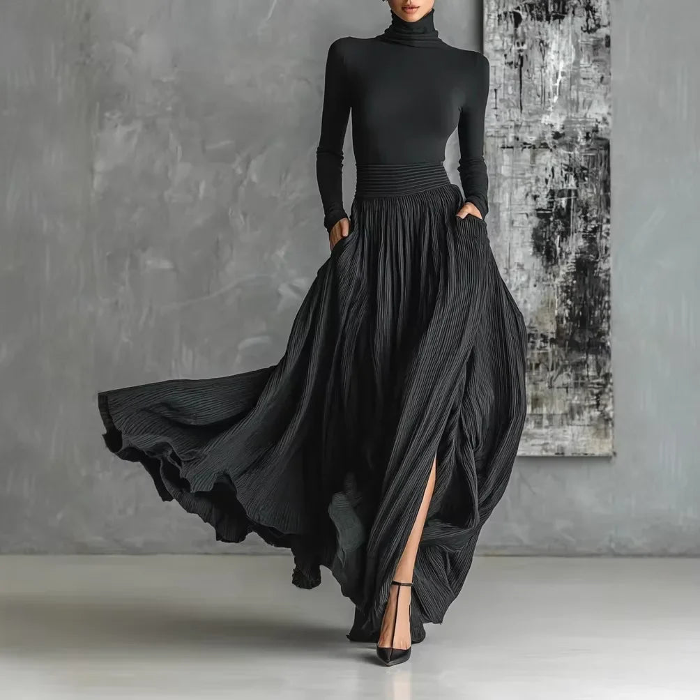 Argilla Sicilia | NERAIDA | Abito lungo nero elegante