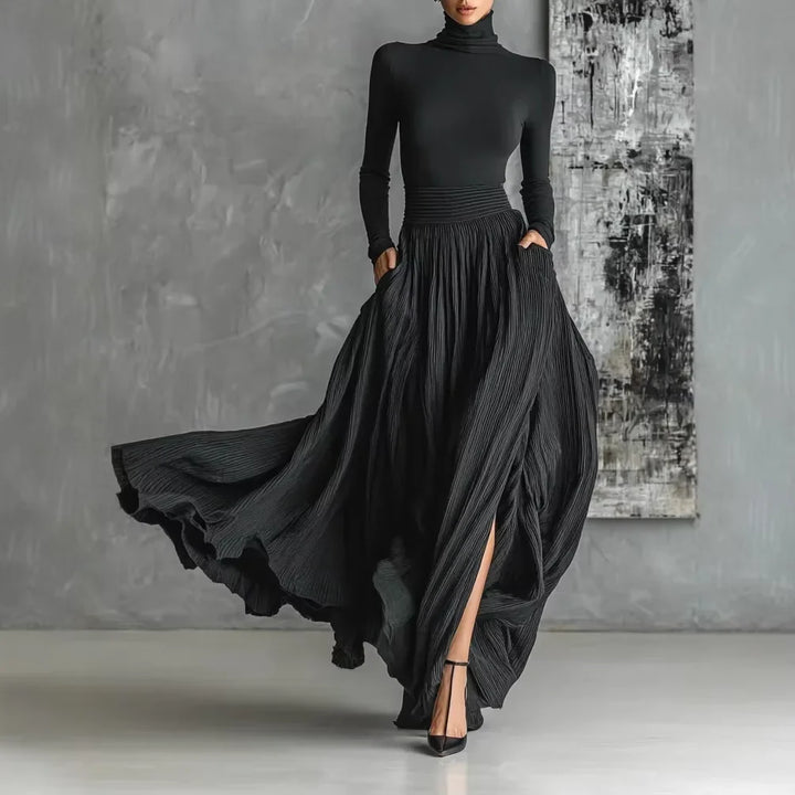 Argilla Sicilia | NERAIDA | Abito lungo nero elegante