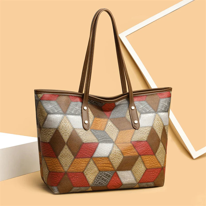 Argilla Sicilia | ISOTTA TOTE | Borsa a spalla Mosaico in pelle