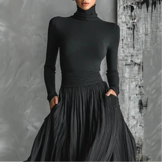 Argilla Sicilia | NERAIDA | Abito lungo nero elegante