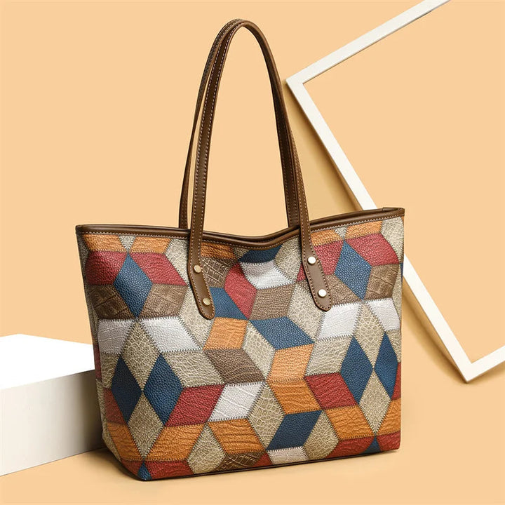 Argilla Sicilia | ISOTTA TOTE | Borsa a spalla Mosaico in pelle