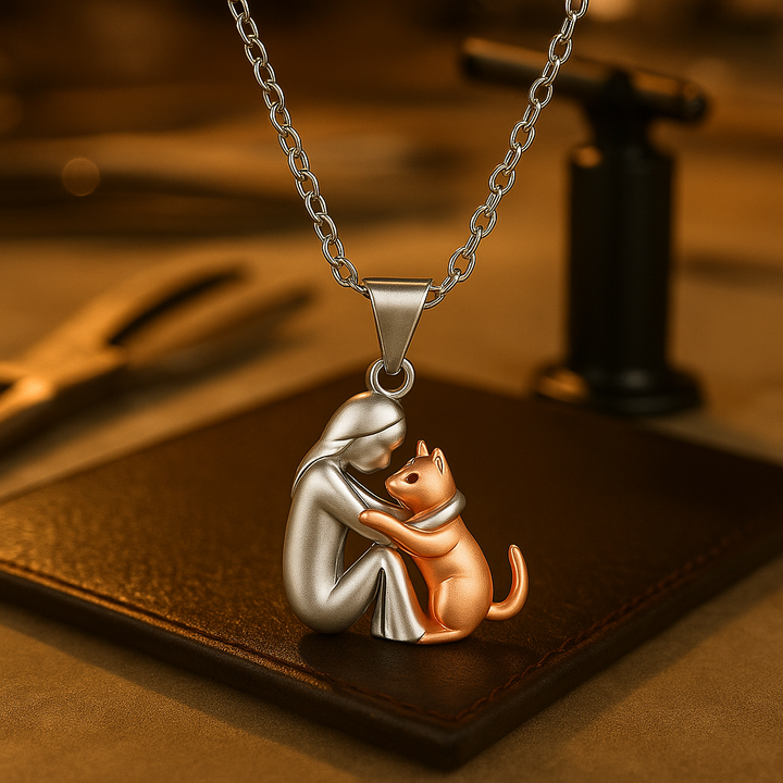 Argilla Sicilia | Collana con pendente Gatto Abbraccio
