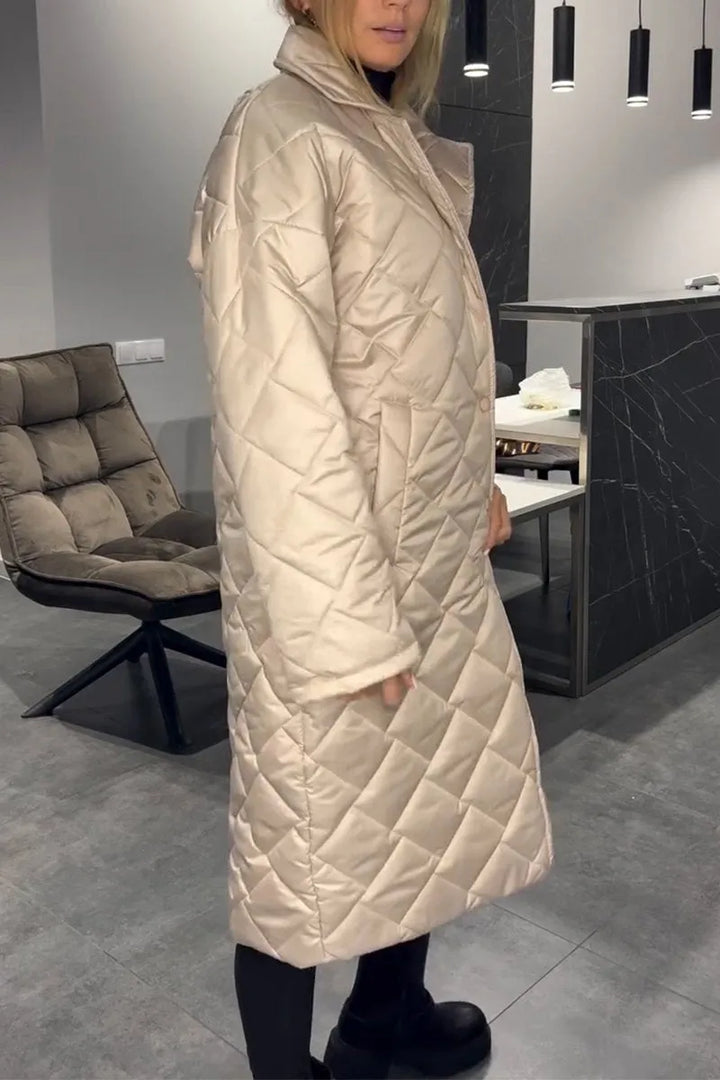 Argilla Sicilia | CATERINA | Cappotto trapuntato reversibile con fodera animalier
