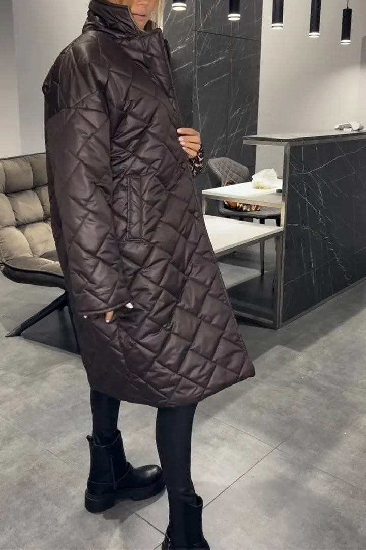 Argilla Sicilia | CATERINA | Cappotto trapuntato reversibile con fodera animalier