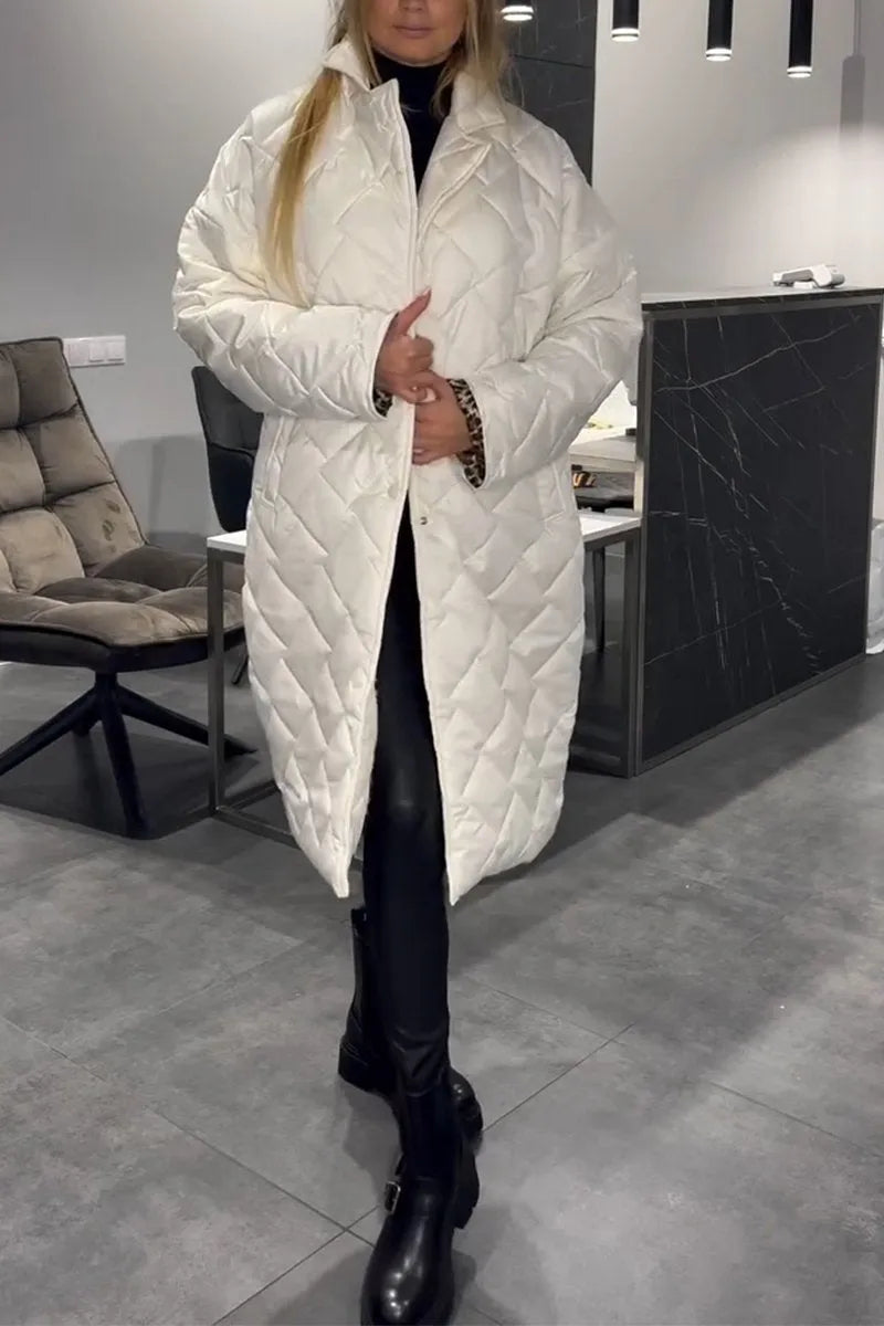 Argilla Sicilia | CATERINA | Cappotto trapuntato reversibile con fodera animalier