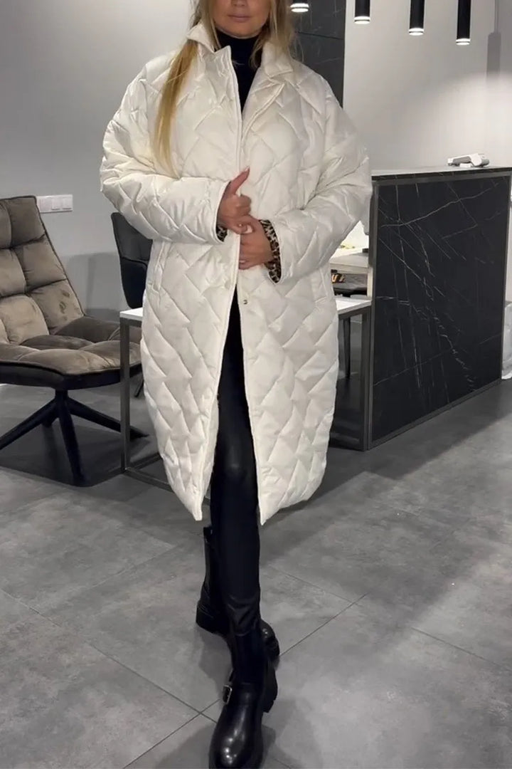 Argilla Sicilia | CATERINA | Cappotto trapuntato reversibile con fodera animalier