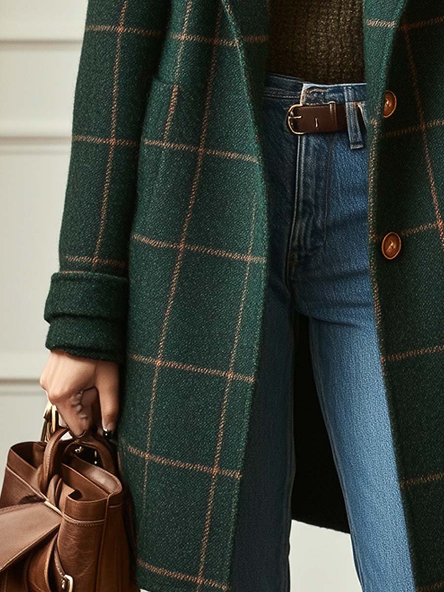 Argilla Sicilia | VALERIA | Cappotto Elegante a Quadri in Lana