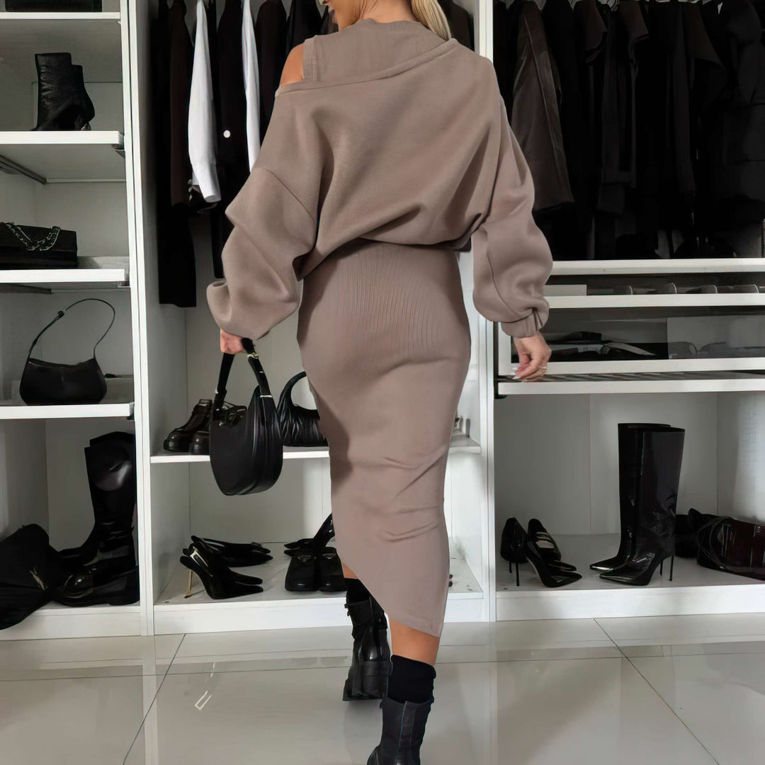 Argilla Sicilia | SABRINA | Completo con top a spalle scoperte e gonna midi